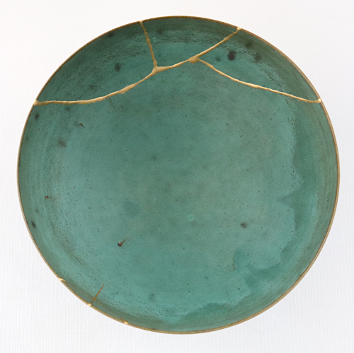 Grüne Schale Kintsugi