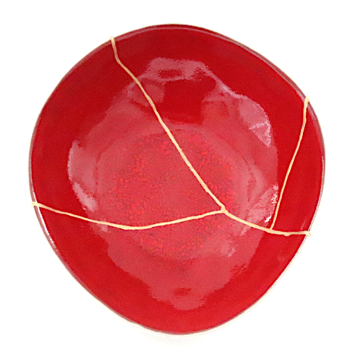 Schale Rot Kintsugi
